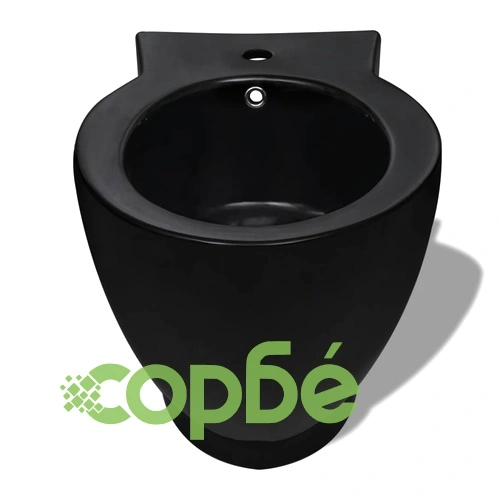 Комплект стояща тоалетна и биде, черна, керамика ➤ топ цена ➤ sorbe.bg