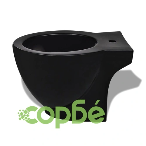 Комплект стояща тоалетна и биде, черна, керамика ➤ топ цена ➤ sorbe.bg