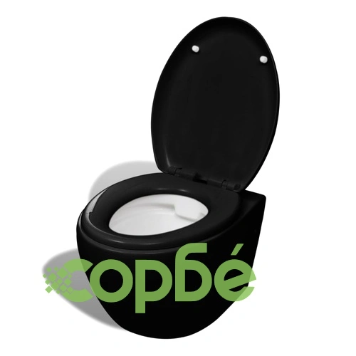 Моноблок вградено казанче и механизъм за плавно затваряне черен ➤ топ цена ➤ sorbe.bg