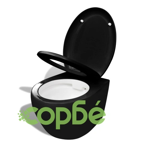 Моноблок вградено казанче и механизъм за плавно затваряне черен ➤ топ цена ➤ sorbe.bg