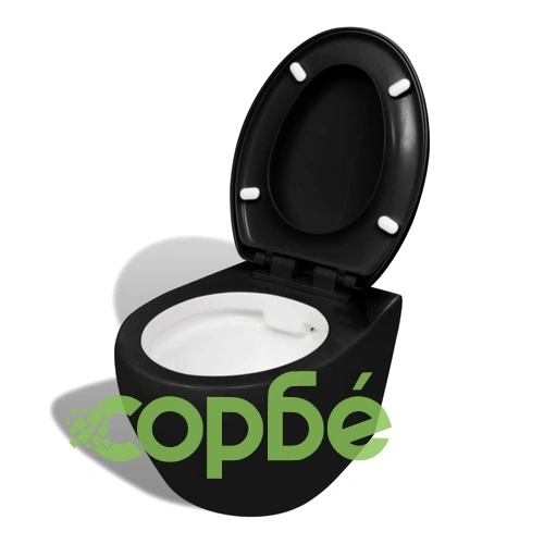 Моноблок вградено казанче и механизъм за плавно затваряне черен ➤ топ цена ➤ sorbe.bg