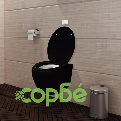 Моноблок вградено казанче и механизъм за плавно затваряне черен ➤ топ цена ➤ sorbe.bg