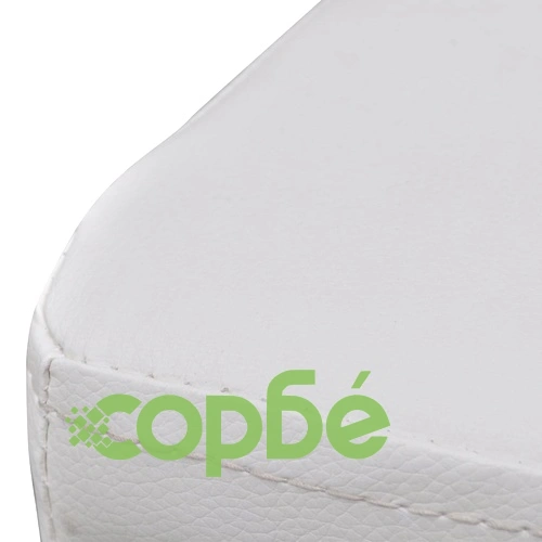 Трапезни столове, 6 бр, бели, изкуствена кожа ➤ топ цена ➤ sorbe.bg