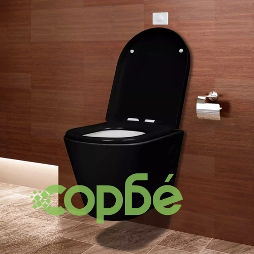 Окачена керамична тоалетна тоалетна черна със скрито казанче ➤ топ цена ➤ sorbe.bg