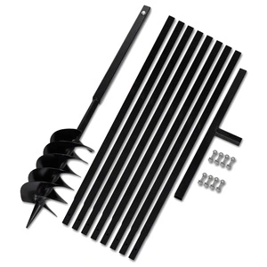 Комплект свредло за земя 150 мм с дръжка и стоманени удължители 9 м