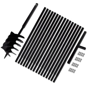 Комплект свредло за земя 200 мм с дръжка и стоманени удължители 17 м