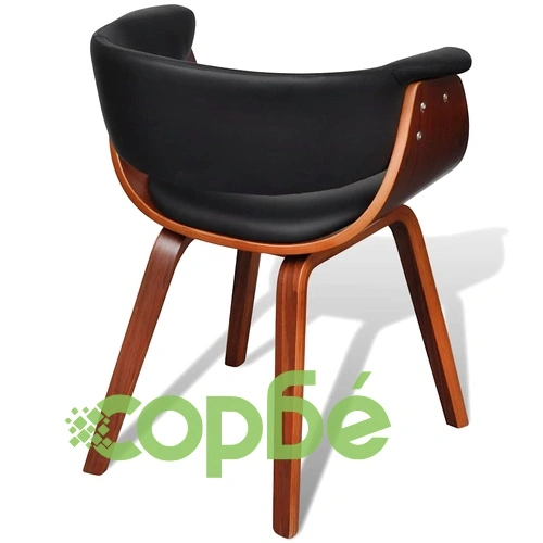 Трапезни столове, 2 бр, извито дърво и изкуствена кожа ➤ топ цена ➤ sorbe.bg