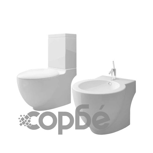 Комплект тоалетна чиния и биде, бял ➤ топ цена ➤ sorbe.bg