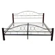 Легло с матрак, черно, метал, 180x200 см