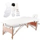 Бяла масажна кушетка с 2 зони и включен комплект аксесоари