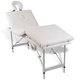 Алуминиева масажна кушетка с 4 зони на сгъване, цвят: кремаво-бял