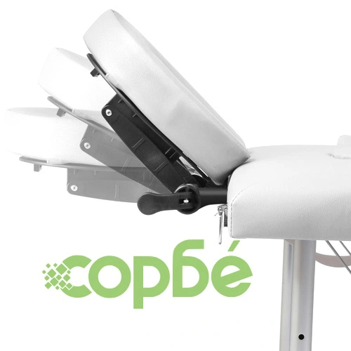 Алуминиева масажна кушетка с 4 зони на сгъване, цвят: кремаво-бял ➤ топ цена ➤ sorbe.bg