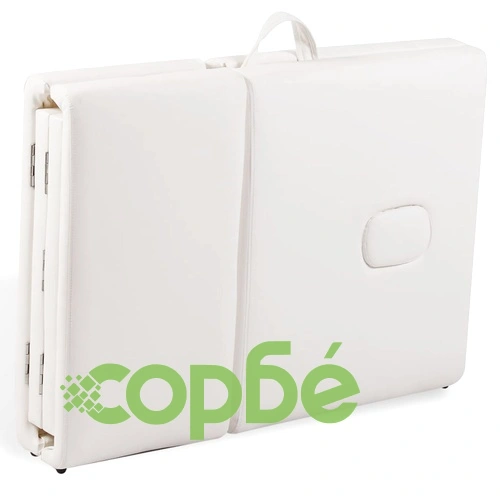 Алуминиева масажна кушетка с 4 зони на сгъване, цвят: кремаво-бял ➤ топ цена ➤ sorbe.bg