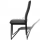 Трапезен комплект 6 черни стола Slim Line и 1 маса със стъклен плот