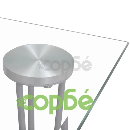 Трапезен комплект 6 черни стола Slim Line и 1 маса със стъклен плот ➤ топ цена ➤ sorbe.bg