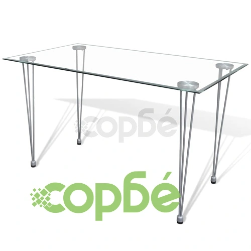 Комплект 4 бр трапезни стола и 1 стъклена маса Slim Line ➤ топ цена ➤ sorbe.bg