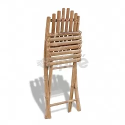 Сгъваеми външни столове, 4 бр, бамбук