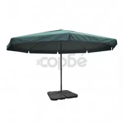 Градински чадър с алуминиева рамка, зелен и преносима стойка