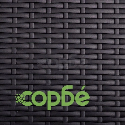 Градинска маса с 2 пейки, HDPE, черна, ратанов вид ➤ топ цена ➤ sorbe.bg