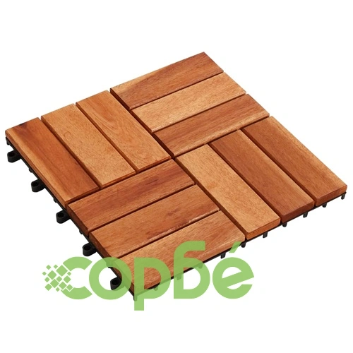 Декинг плочки, акациево дърво, 30 x 30 см - 20 бр ➤ топ цена ➤ sorbe.bg