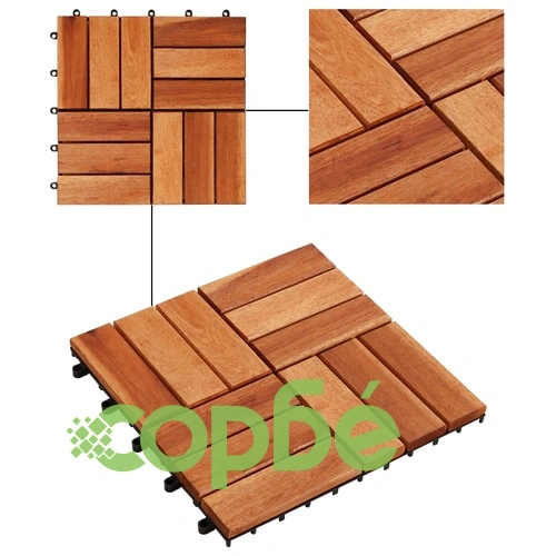 Декинг плочки, акациево дърво, 30 x 30 см - 20 бр ➤ топ цена ➤ sorbe.bg
