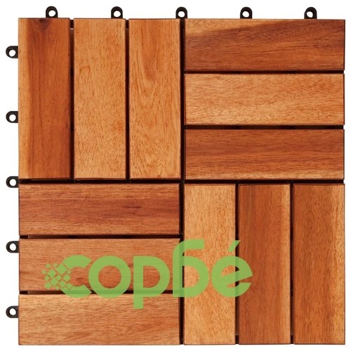 Декинг плочки, акациево дърво, 30 x 30 см - 20 бр ➤ топ цена ➤ sorbe.bg