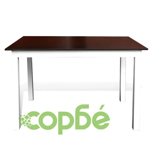 Трапезен комплект маса и 4 стола, кафяво и бяло, солидно дърво ➤ топ цена ➤ sorbe.bg