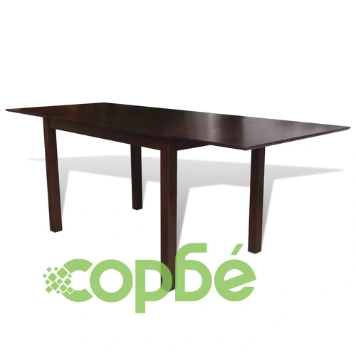 Комплект разтегателна маса и 8 стола, кафяво и кремаво, солидно дърво ➤ топ цена ➤ sorbe.bg