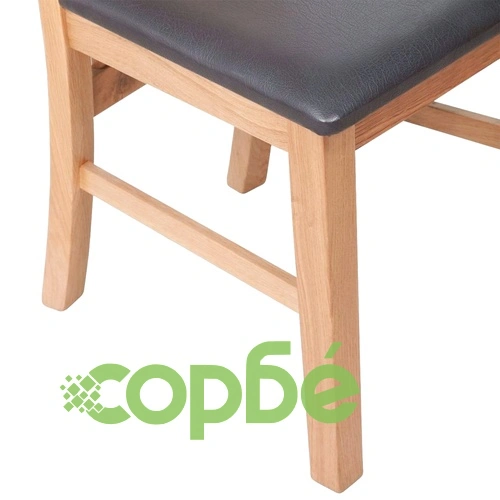 Трапезни столове, 6 бр, дъбов масив и изкуствена кожа ➤ топ цена ➤ sorbe.bg