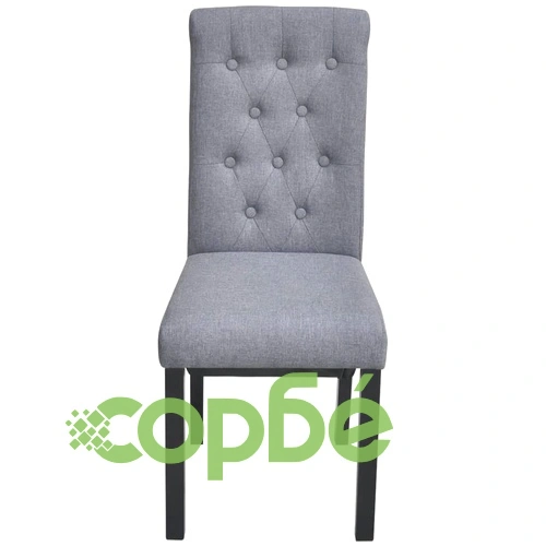 Трапезни столове, 4 бр, светлосиви, текстил ➤ топ цена ➤ sorbe.bg