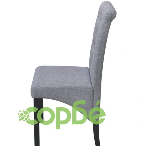 Трапезни столове, 4 бр, светлосиви, текстил ➤ топ цена ➤ sorbe.bg