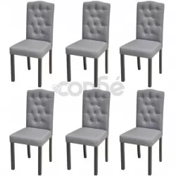 Трапезни столове, 6 бр, сиви, текстил