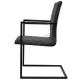 Конзолни трапезни столове, 6 бр, черни, изкуствена кожа