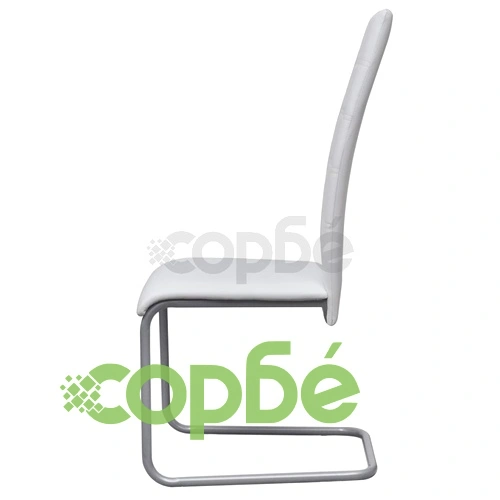 Конзолни трапезни столове, 6 бр, бели, изкуствена кожа ➤ топ цена ➤ sorbe.bg