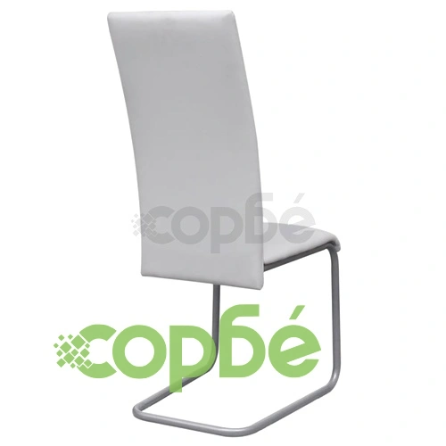 Конзолни трапезни столове, 6 бр, бели, изкуствена кожа ➤ топ цена ➤ sorbe.bg