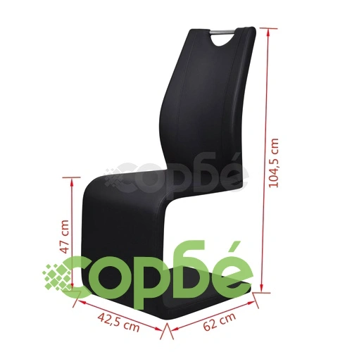 Трапезни столове, 6 бр, черни, изкуствена кожа ➤ топ цена ➤ sorbe.bg