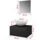 комплект секция от три части и мивка за баня, черен цвет