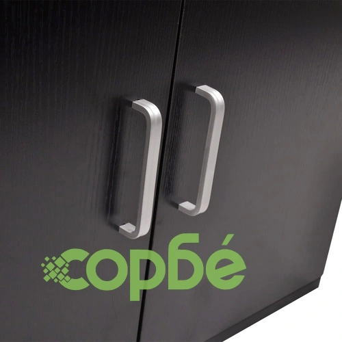 Комплект мебели за баня от 3 части и мивка, черен цвят ➤ топ цена ➤ sorbe.bg