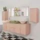 комплект мебели от 9 части и мивка за баня, бежов цвят