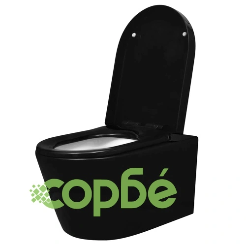 Окачена керамична тоалетна тоалетна черна със скрито казанче ➤ топ цена ➤ sorbe.bg