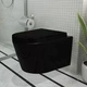 Окачена керамична тоалетна тоалетна черна със скрито казанче