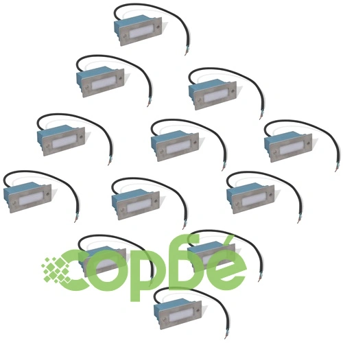LED лампи за вграждане за стълбище, 12 бр, 44x111x56 мм ➤ топ цена ➤ sorbe.bg