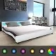Легло с матрак от мемори пяна, LED, изкуствена кожа, 180x200 см