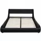 Легло с матрак, LED, черно, изкуствена кожа, 140x200 см