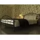 Легло с матрак от мемори пяна, черно, метал, 160x200 cм