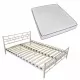 Легло с матрак от мемори пяна, бяло, метал, 160x200 cм