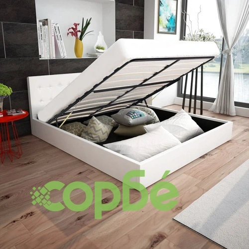 Легло с повдигащ механизъм и матрак изкуствена кожа 160x200 cм ➤ топ цена ➤ sorbe.bg