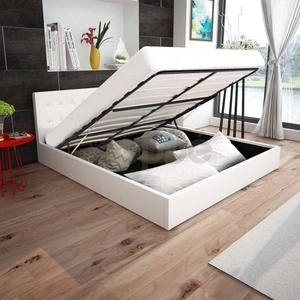 Легло с повдигащ механизъм и матрак изкуствена кожа 160x200 cм