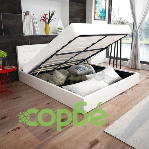 Легло с повдигащ механизъм и матрак изкуствена кожа 160x200 cм ➤ топ цена ➤ sorbe.bg