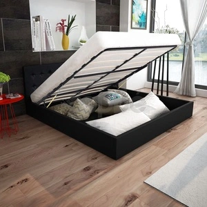 Легло с повдигащ механизъм и матрак изкуствена кожа 160x200 cм